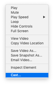 Media context menu