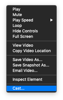 Media context menu