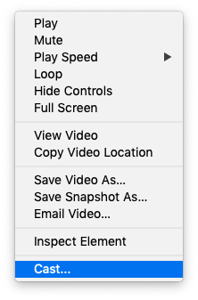 Media context menu
